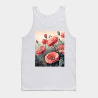 A Field of Wild Poppies in Soft Watercolors Tank Top